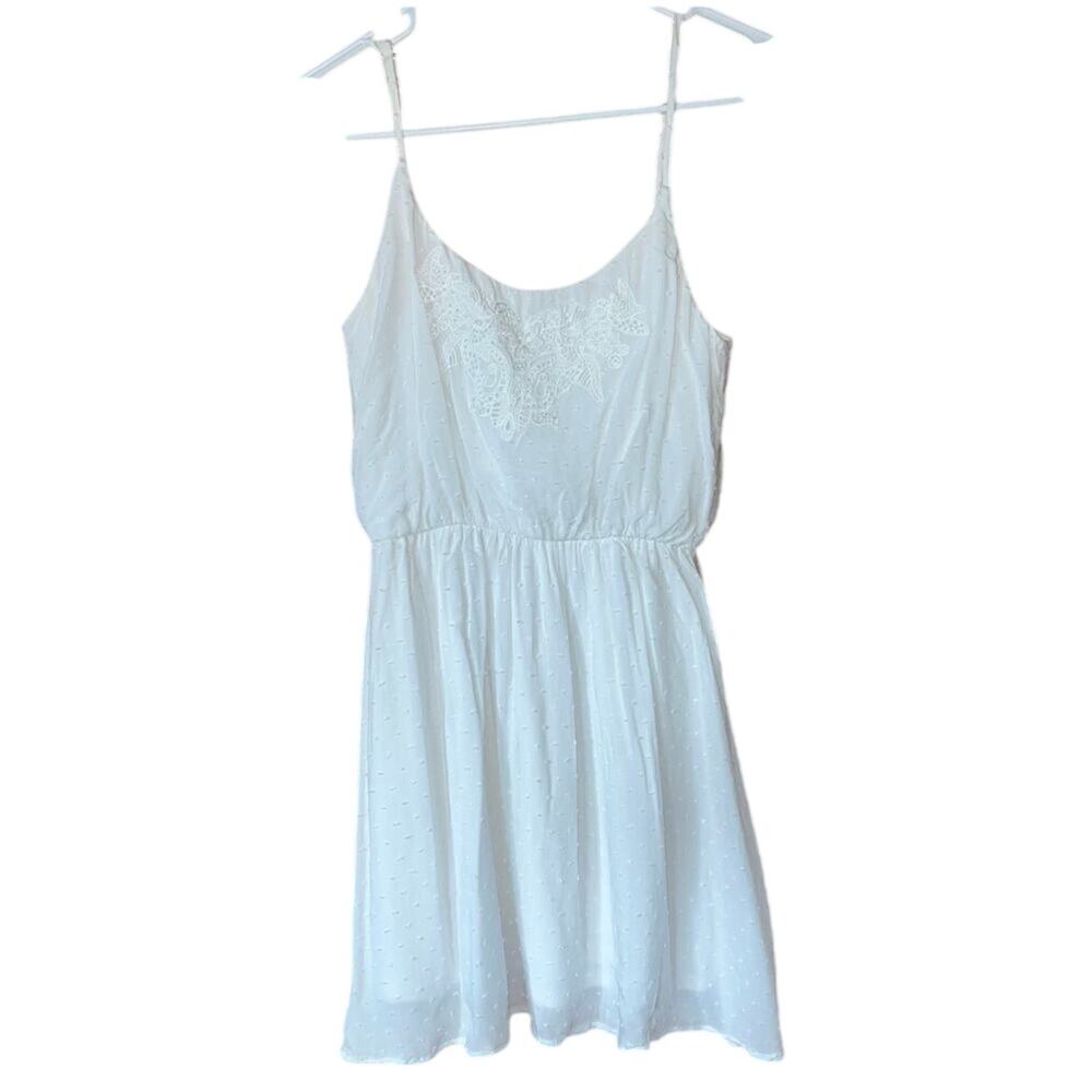 Rewind White Lace Detail Dress Sleeveless Summer Mini Dress Size Small